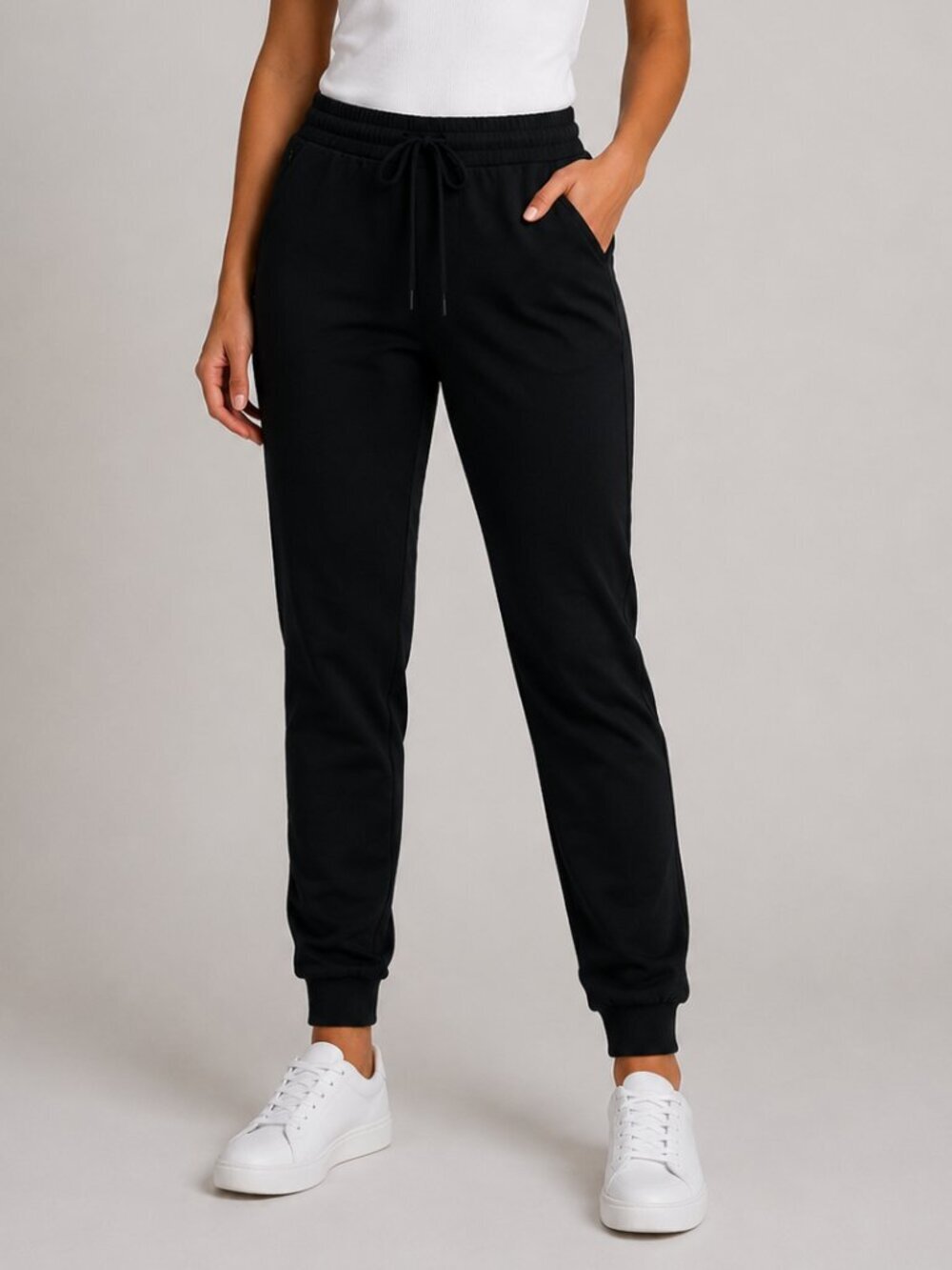 Zella Black Stretch Performance Jogger Pants Size Medium Zip Pocket
